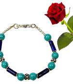 Turqoise Purple Bead Brass Bracelet Valentine Gift