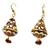 Red Meenakari Design Brass Ear Ring Valentine Gift
