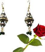 Royal Green Meenakari Brass Earring Valentine Gift