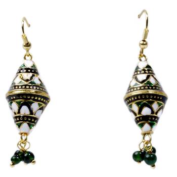 Royal Green Meenakari Brass Earring Valentine Gift 2