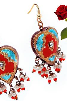 Pure Lacquer Heart Shape Ear Ring Valentine Gift