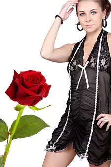 Transparent Soft Black Night Frock Valentine Gift