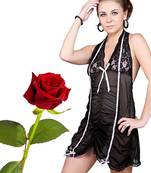 Transparent Soft Black Night Frock Valentine Gift