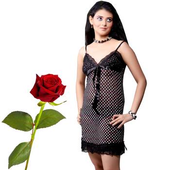 Dotted Seductive Netty Night Frock Valentine Gift 1