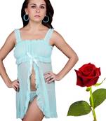 Sea Green Imported Night Frock Set Valentine Gift