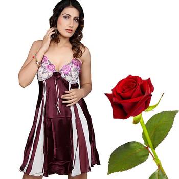 Princess Silky Satin Night Frock Valentine Gift 1