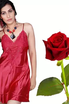 Soft N Sexy Satin Night Frock Set Valentine Gift