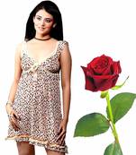 Dotted Hot Cream Frilly Night Frock Valentine Gift