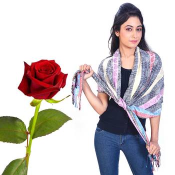 Paisley Stripes Designer Silk Stole Valentine Gift 1