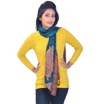 Floral Design Kashmiri Silk Stole Valentine Gift 2