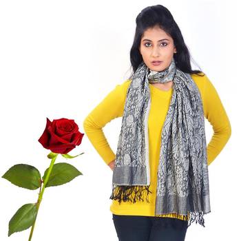 Ethnic Paisley Kashmeeri Silk Stole Valentine Gift 1