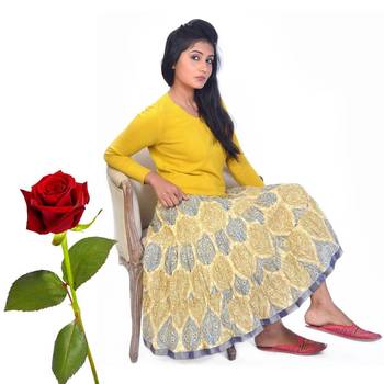 Classy Handblock Print Cotton Skirt Valentine Gift 1