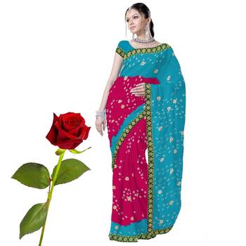Marvellous Chiffon Tie N Dye Saree Valentine Gift 1