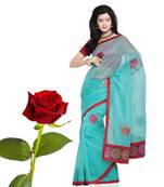 Ethnic Coton Super Net Saree Blouse Valentine Gift