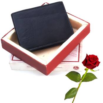 Quality Leather Gents Black Wallet Valentine Gift 1