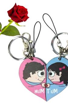 Love Struck Couple Key Chain N Rose Valentine Gift