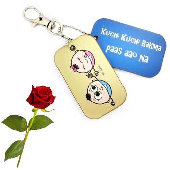 Lovebite Couple Bagtag N Artificial Rose Valentine Gift 1
