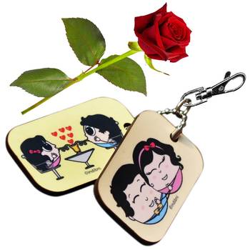 Love Bite Cute Couple Bagtag N Rose Valentine Gift 1