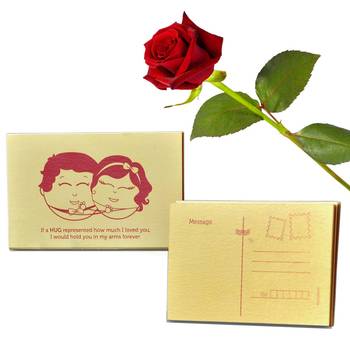 8 Love Story Postcards N Artificial Rose Valentine Gift 1