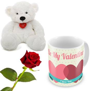 Be My Valentine Cute Coffee Mug Rose N Teddy Gift 1