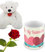Be My Valentine Cute Coffee Mug Rose N Teddy Gift