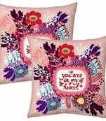 Pink Designer Romantic Printed Cushions Pair 1