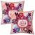 Pink Designer Romantic Printed Cushions Pair 1