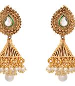 Intricately Beautiful Kundan Gold Designer Jhumka