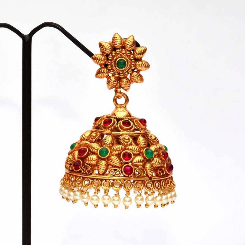 kempu jhumkas