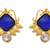 Glorious Grand Gold Blue Designer Earrings.