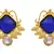 Glorious Grand Gold Blue Designer Earrings.