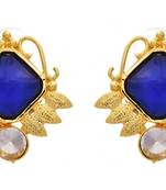 Glorious Grand Gold Blue Designer Earrings.