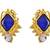 Glorious Grand Gold Blue Designer Earrings.