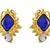Glorious Grand Gold Blue Designer Earrings.