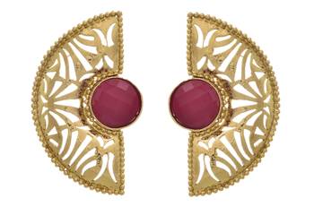 Modern & Ethnic Gold Designer Red Earrings 1