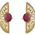 Modern & Ethnic Gold Designer Red Earrings