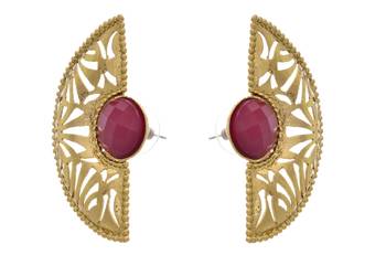 Modern & Ethnic Gold Designer Red Earrings 2