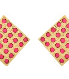 Radiant Ruby Gold Designer Earring