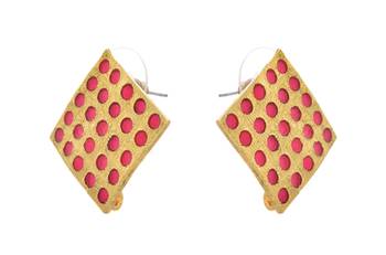 Radiant Ruby Gold Designer Earring 2