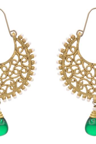 Ravishing & Radiant Designer Bali with Green Dangler