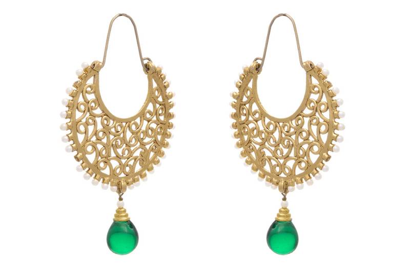 Ravishing & Radiant Designer Bali with Green Dangler