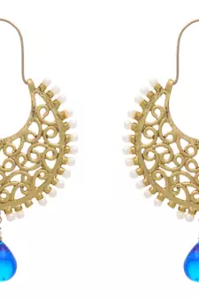 Ravishing & Radiant Designer Bali with Blue Dangler
