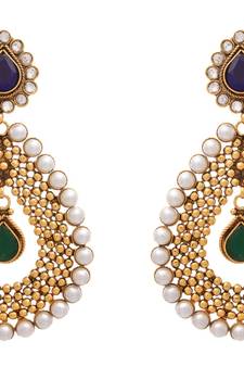Awesome Antique Gold Beads Designer Earrings surrounded with Pearls.