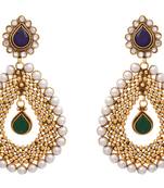 Awesome Antique Gold Beads Designer Earrings surrounded with Pearls.