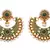 Mind-blowing Gold Pearl,Polki Green Meenakari Earring.