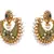 Mind-blowing Gold Pearl,Polki Green Meenakari Earring.