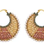 Angelic Awesome Gold Designer Earring with Jali Work & Pearls.