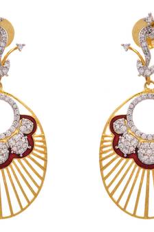 Awesome American Diamond Designer Red Earring.  
