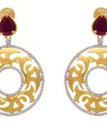 Dazzling Cz Diamond Gold Designer Earring.
