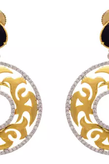 Dazzling Cz Diamond Gold Designer Earring.